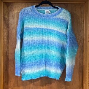 Princess Polly Aqua & Sky Blue Ombre Crewneck Sweater